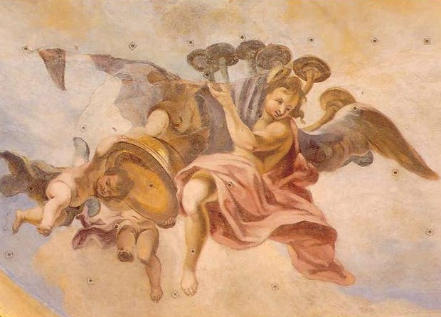 Plafondschildering van engelen